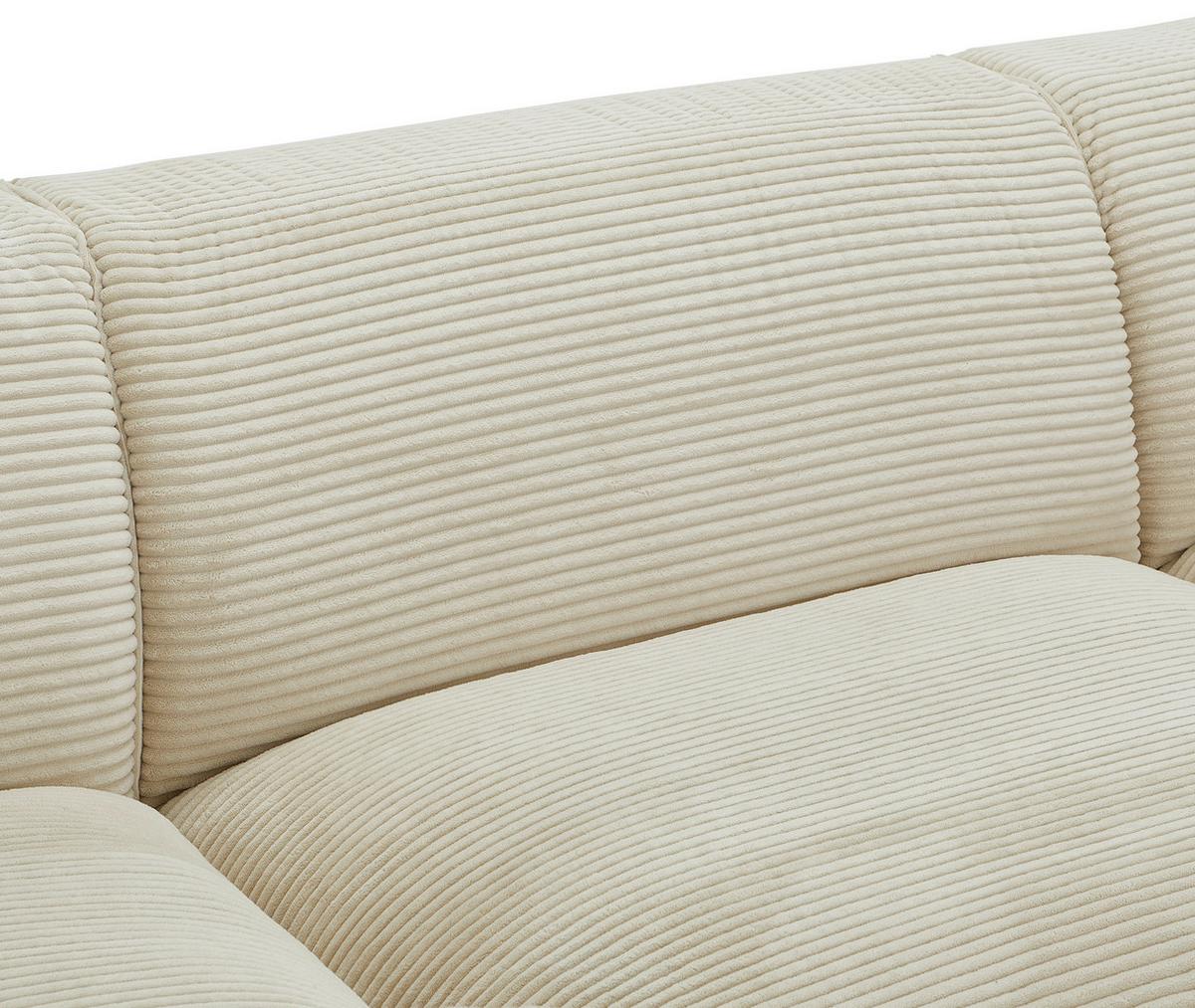 Ecksofa Pearl - Beige/Schwarz, Design, Textil (196/303cm) - Livetastic