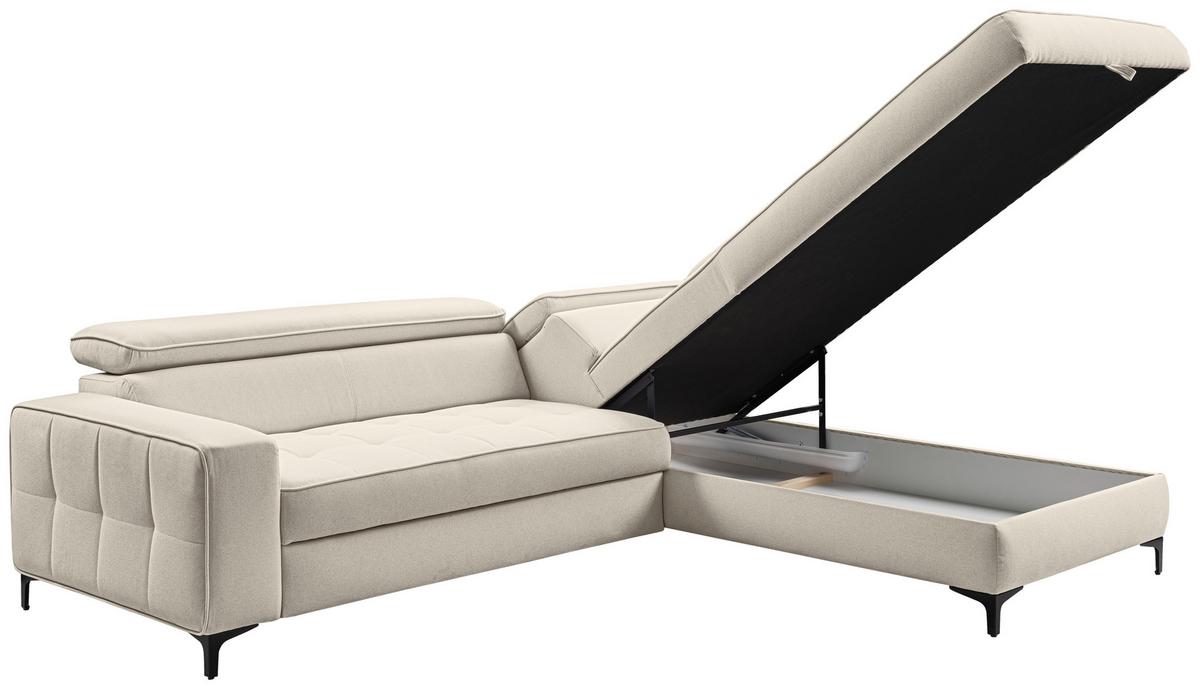 Ecksofa Nala Grau S: 251x203cm - Schwarz/Grau, Design, Textil (251/203cm) - MID.YOU