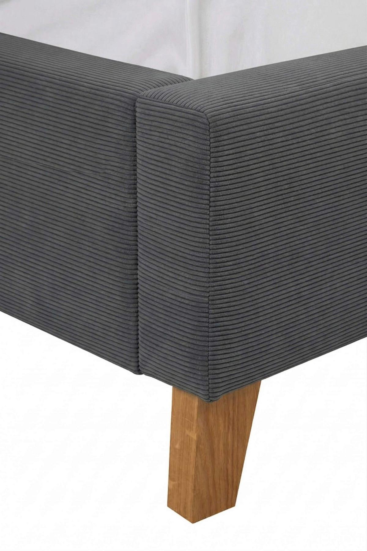 POLSTERBETT Fiora Anthrazit 180x200 - Eichefarben/Anthrazit, MODERN, Holz/Textil (180/200cm) - MID.YOU
