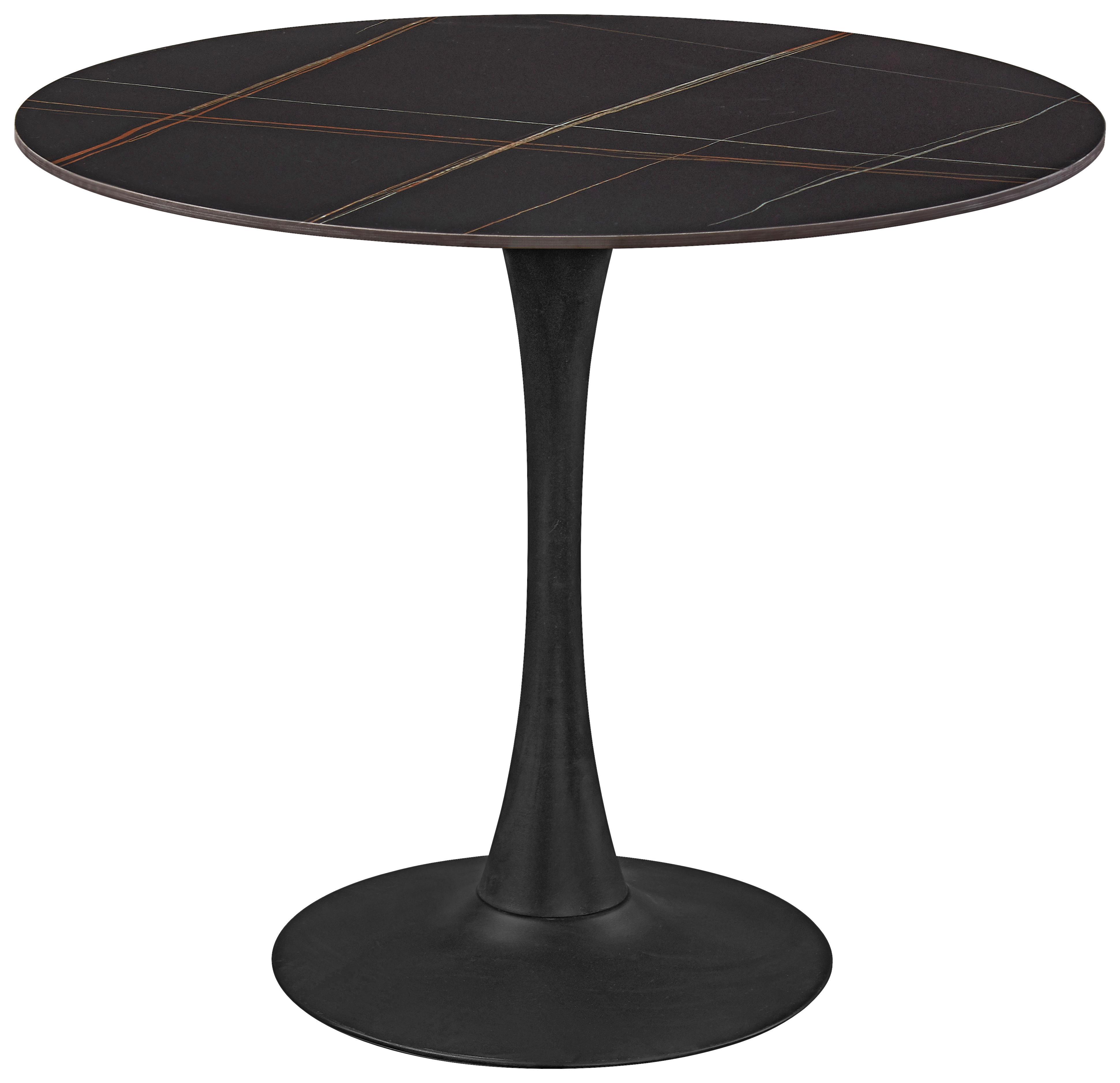 Jídelní stůl PANTHER 90 - černá, Moderní, kov/keramika (90/76cm) - Mömax
