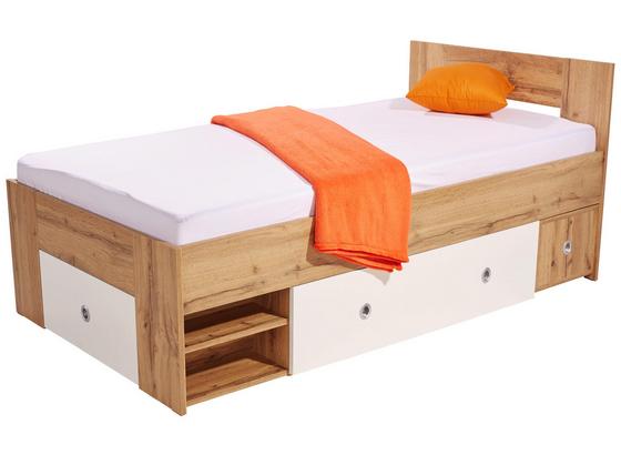 Posteľ Azurro 90 - biela/dub sonoma, Moderný, kompozitné drevo (204/75/95cm) Posteľ Azurro 90 - biela/dub sonoma, Moderný, kompozitné drevo (204/75/95cm)