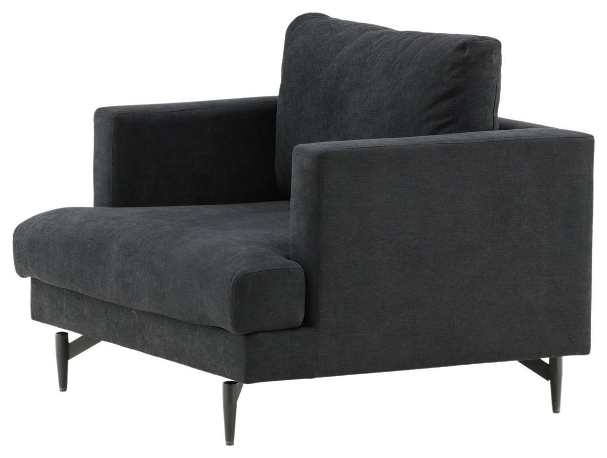 Sessel Sofia - Schwarz, Design, Textil/Metall (104/82/92cm) - Livetastic
