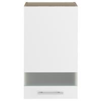 Felsőszekrény Corina - Sonoma tölgy/fehér, Modern, műanyag/Üveg (40/72,4/34,6cm)