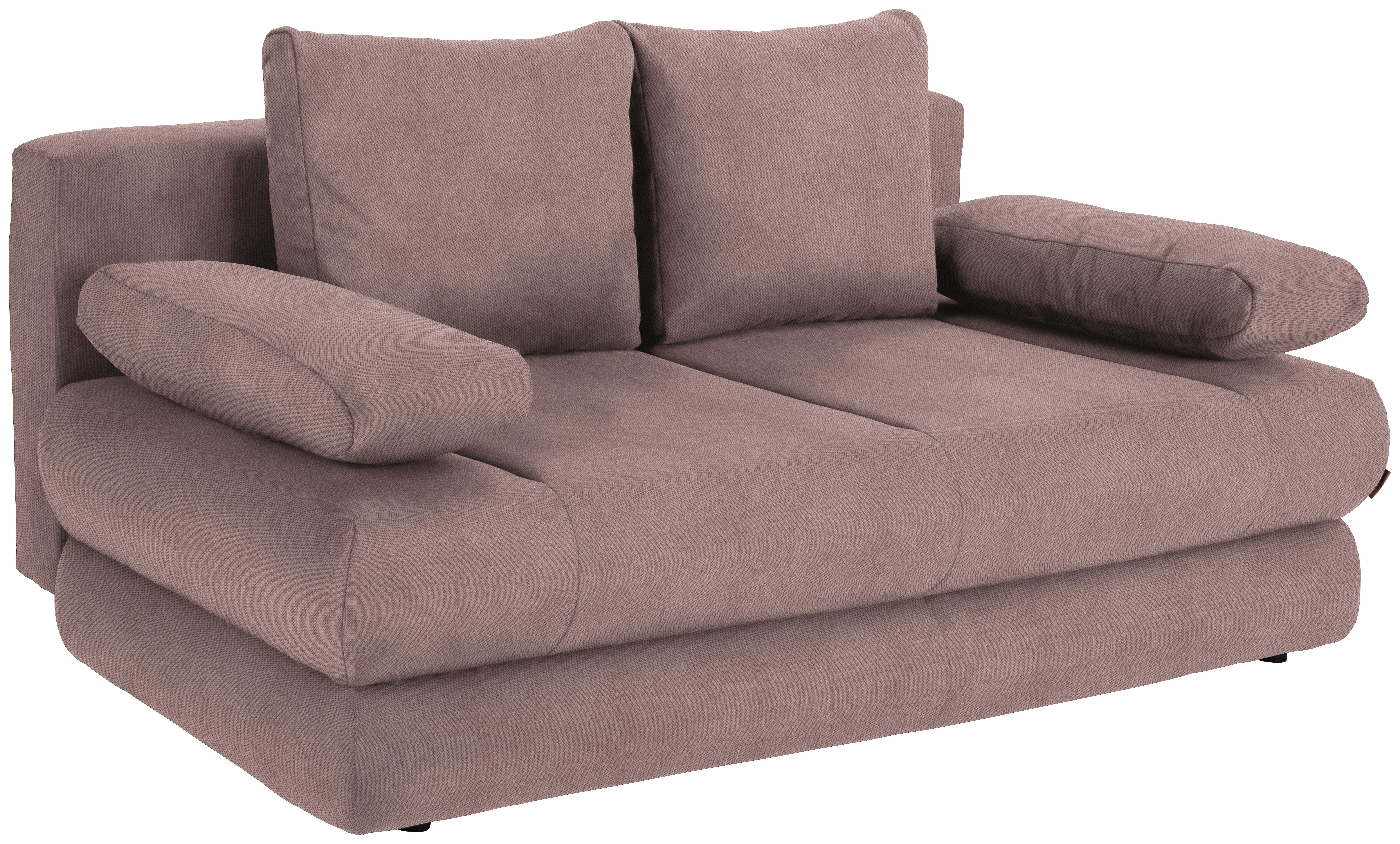Schlafsofa Clipso B: 212 cm - Rosa, Basics, Textil (212/93/90cm) - Ombra