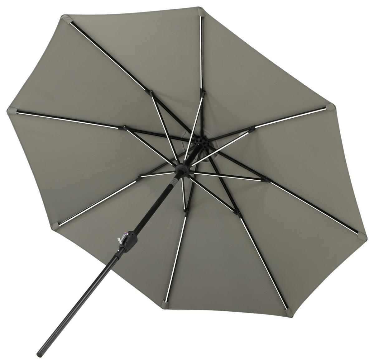 Sonnenschirm Sabal Dm: 270 Cm H: 241cm Grau - Schwarz/Grau, KONVENTIONELL (270/241/270cm) - Gardenson