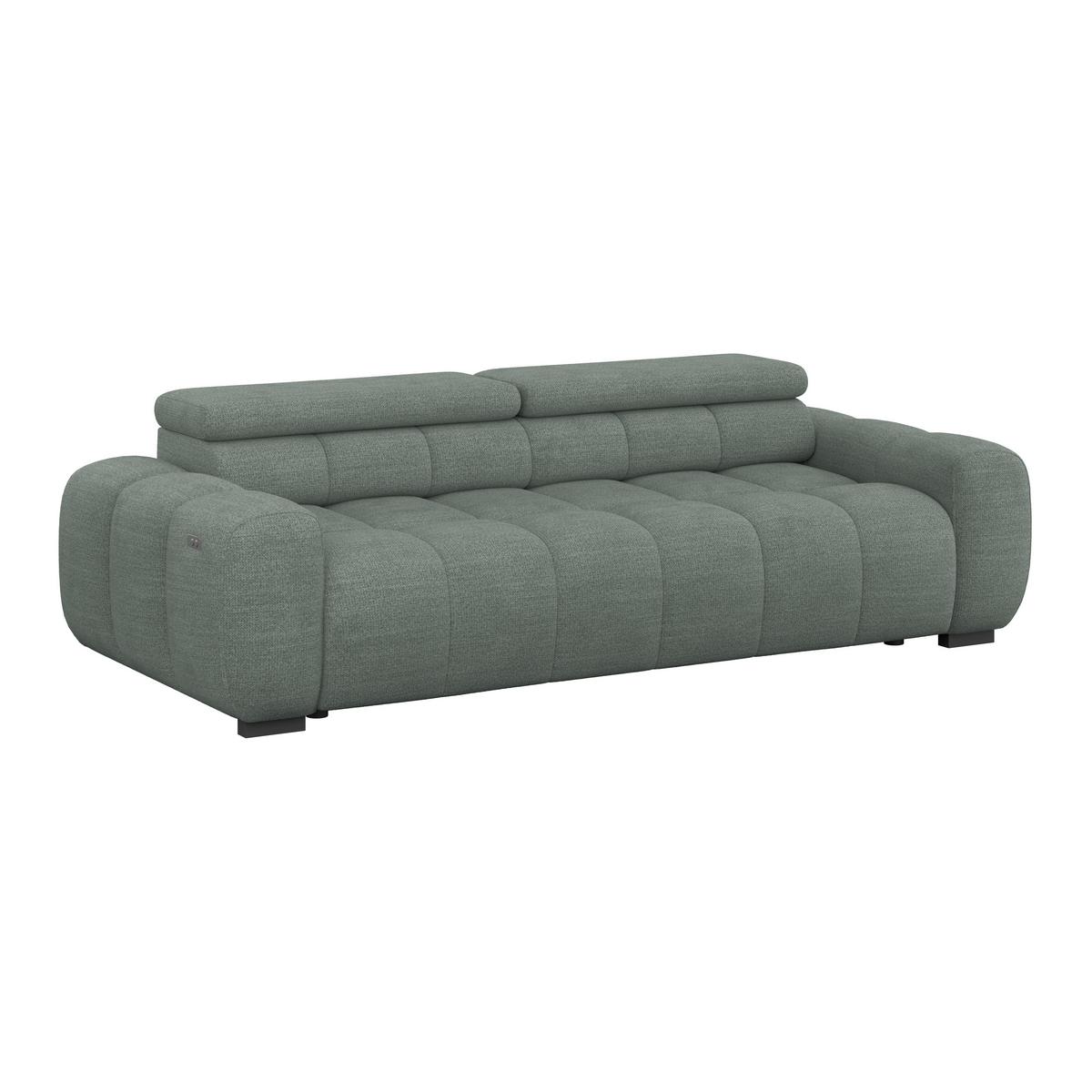 Bigsofa Bull Webstoff grün, B: 248 cm - Schwarz/Grün, Design, Textil (248/77-97/108cm) - Luca Bessoni