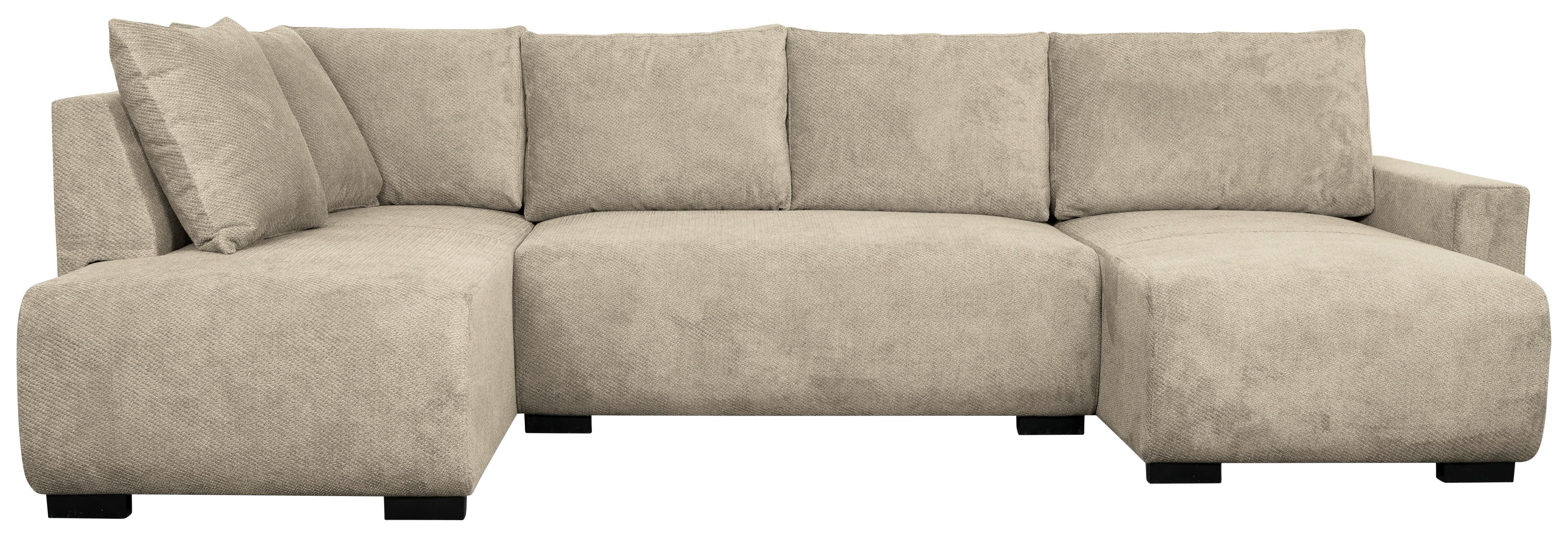 Wohnlandschaft Veronice Beige B: 313 cm - Blau/Beige, Trend, Textil (171/313/141cm)