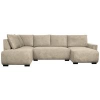 Wohnlandschaft Veronice Beige B: 313 cm - Blau/Beige, Trend, Textil (171/313/141cm)