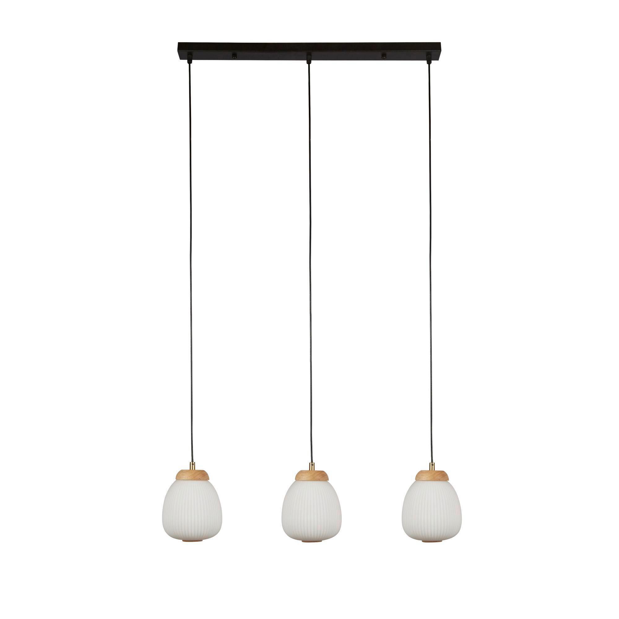 Hängeleuchte 31411-3na - Schwarz/Weiß, Basics, Glas/Metall (20/15/78,5cm)