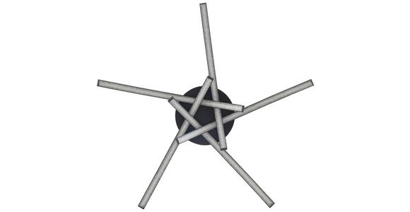 Led-deckenleuchte Doina Ø 67 Cm Kristalloptik - Schwarz, MODERN, Kunststoff/Metall (67/9.2cm) - Luca Bessoni