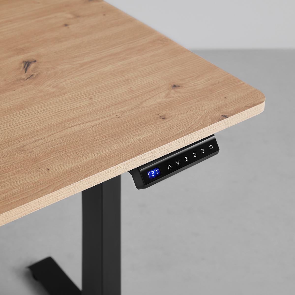 Psaci stůl EMIL II - černá/dub artisan, Moderní, kov/kompozitní dřevo (120/72-118/60cm) - Mömax