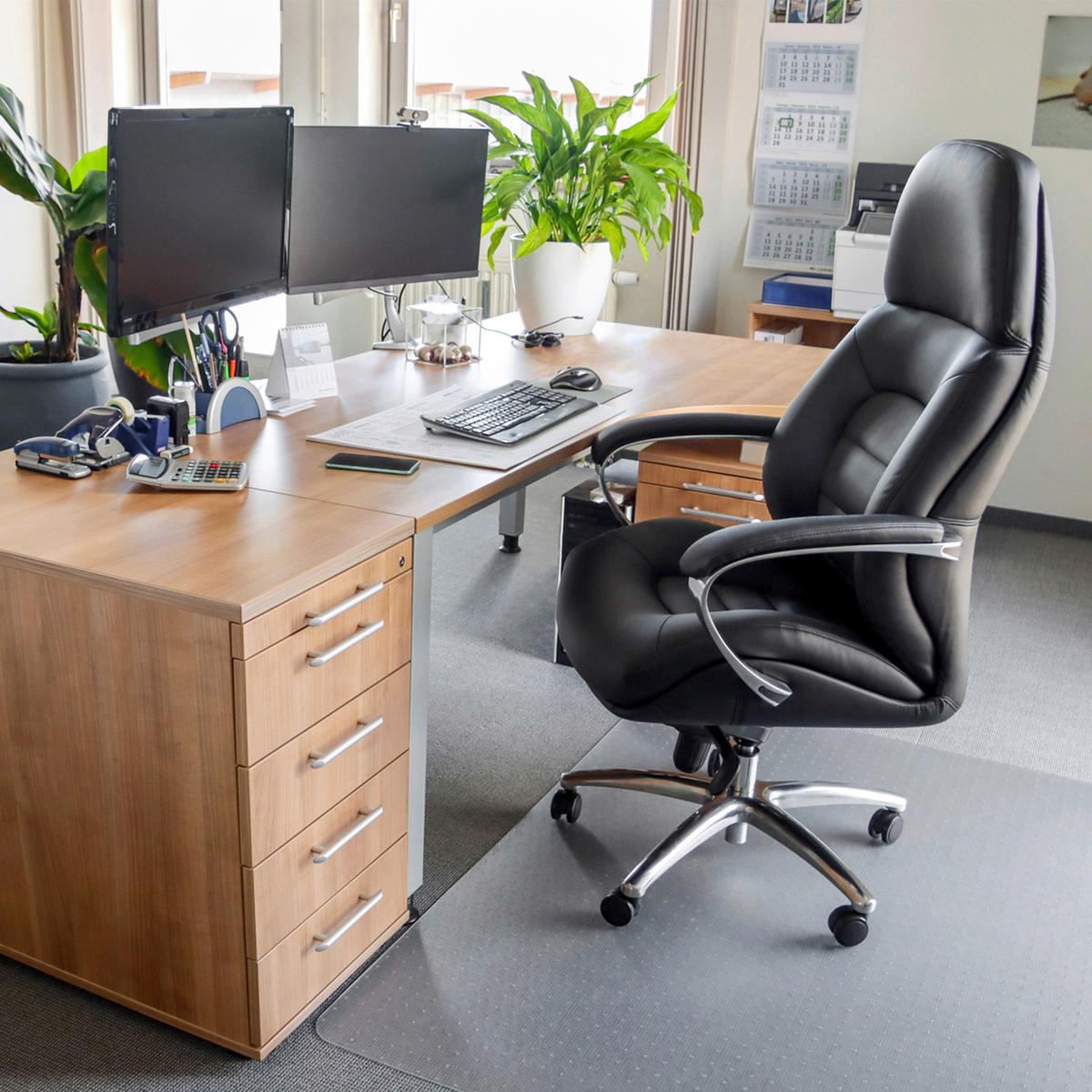 Chefsessel Brenton Xxl Schwarz - Silberfarben/Schwarz, MODERN, Kunststoff/Textil (73/137/73cm) - MID.YOU