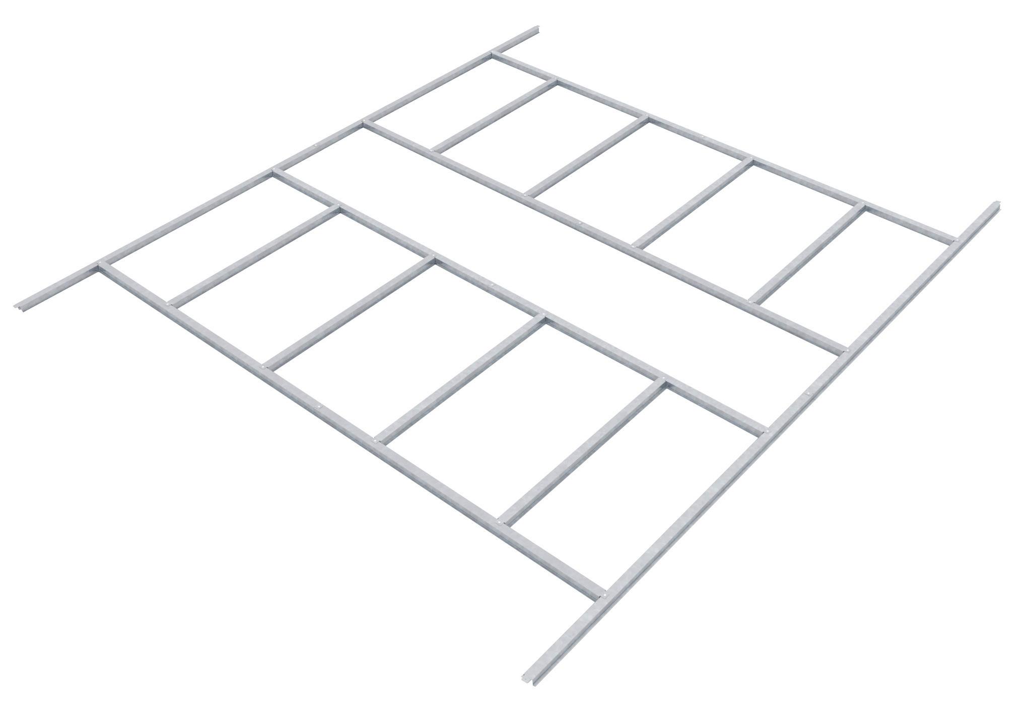 Fundamentrahmen für FRANKFURT II 309x352cm, Stahl - Silberfarben, Basics, Metall (309/2,6/352cm)