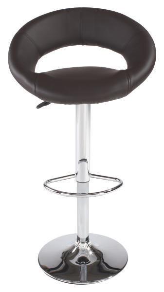 Barhocker höhenverstellbar mit Lehne Scott Braun/Chrom - Braun, MODERN, Holz/Kunststoff (56/82-103/50cm)