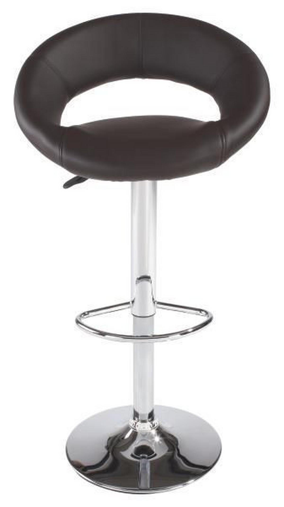 Barhocker höhenverstellbar mit Lehne Scott Braun/Chrom - Braun, MODERN, Holz/Kunststoff (56/82-103/50cm)