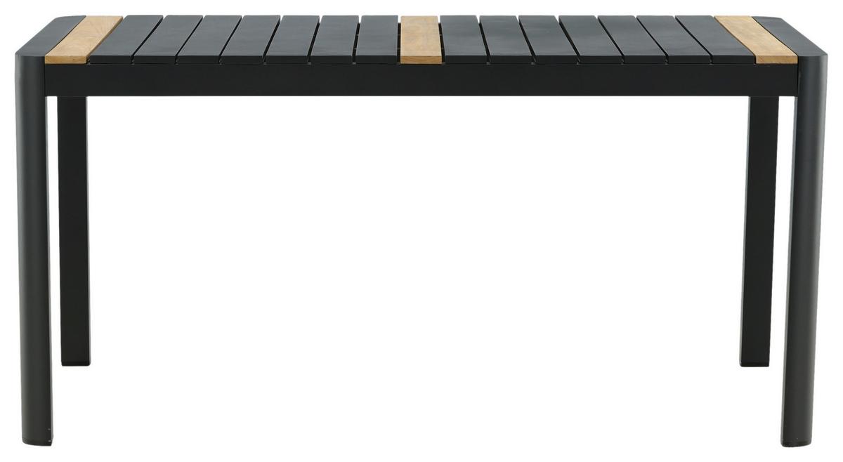 Gartentisch Togo Teakholz/Metall L 90 cm - Schwarz, KONVENTIONELL, Holz/Metall (90/75/150cm) - Gardenson
