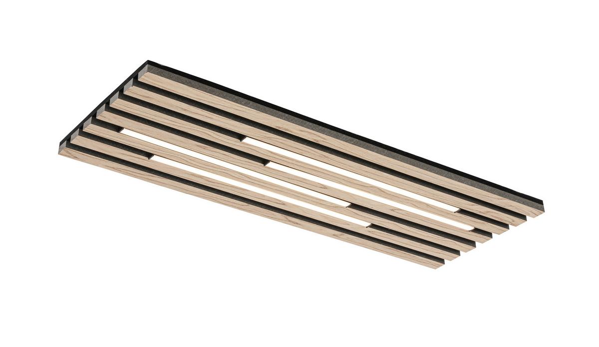 STROPNÍ LED SVÍTIDLO PANI - černá/barvy dubu, Moderní, kov/kompozitní dřevo (72/26,5/5,5cm) - Mömax