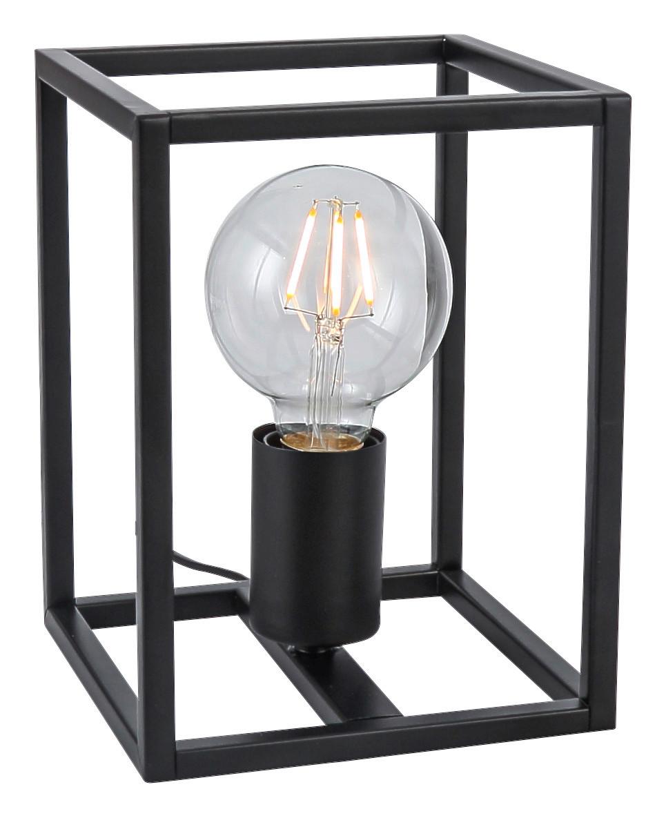 Stolní Lampa Quadri 15/15/20cm, 40 Watt - černá, Konvenční, kov (15/15/15cm) - Modern Living