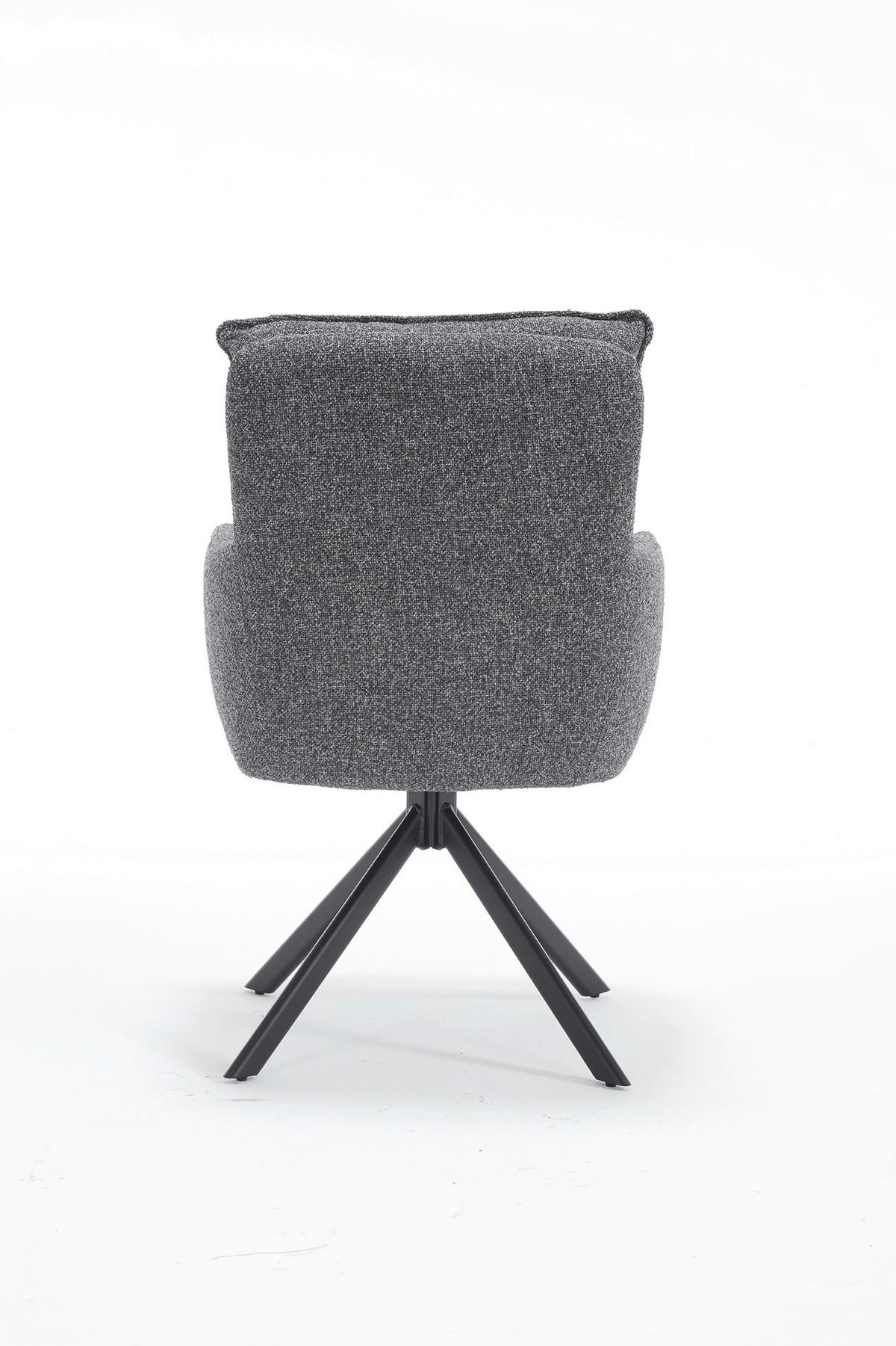 Armlehnstuhl Anthrazit B: 60cm - Anthrazit/Schwarz, MODERN, Textil/Metall (60/93/67cm) - Livetastic