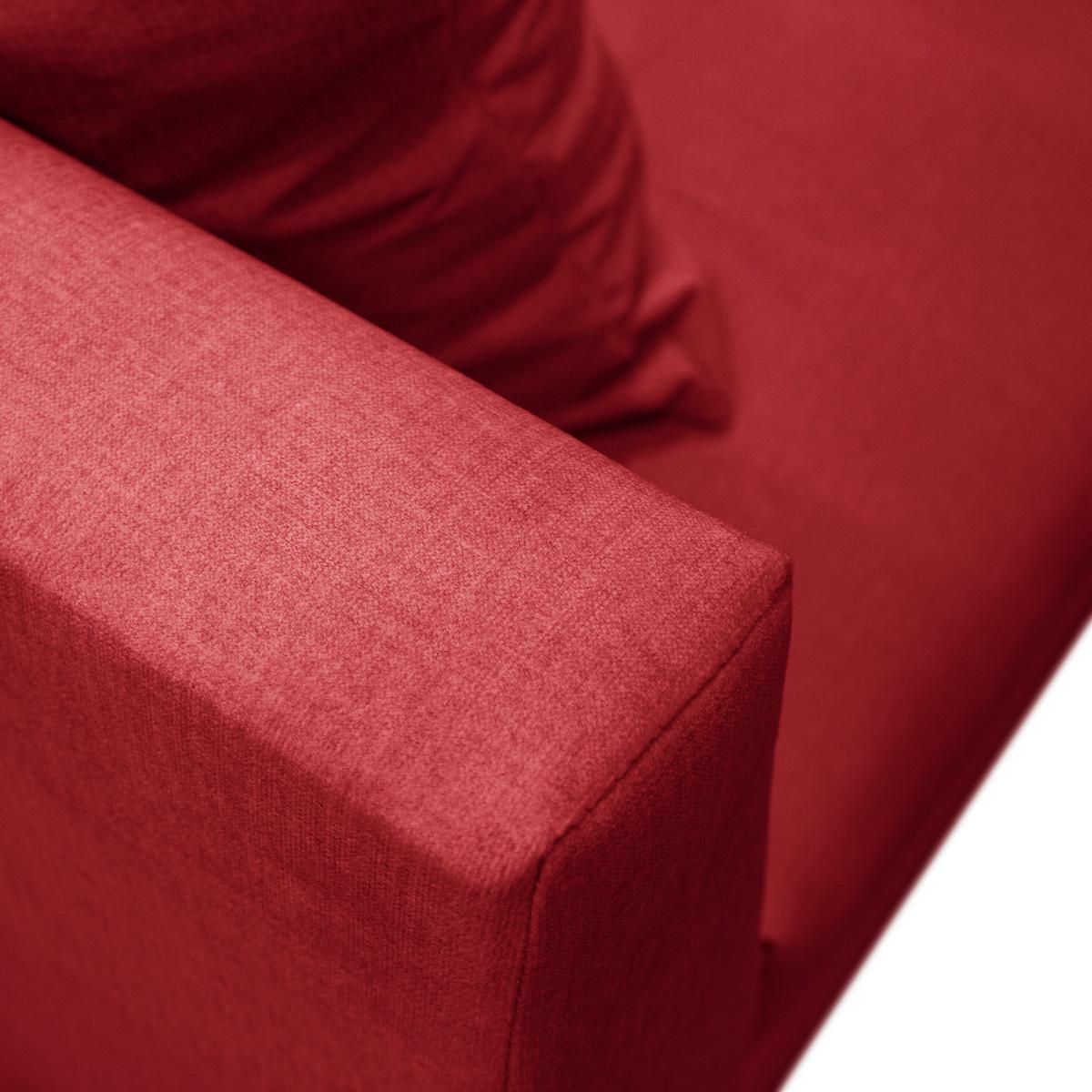 Ecksofa Pruno, Rot S: 174x247 Cm - Rot/Schwarz, Design, Textil (174/247cm) - MID.YOU