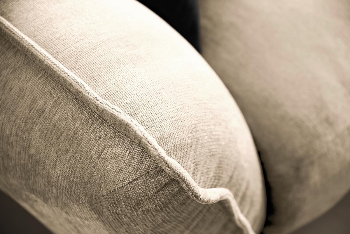 Ecksofa Fluffy, Creme S: 269x184 Cm - Creme/Schwarz, MODERN, Textil (269/184cm) - Trendmanufaktur