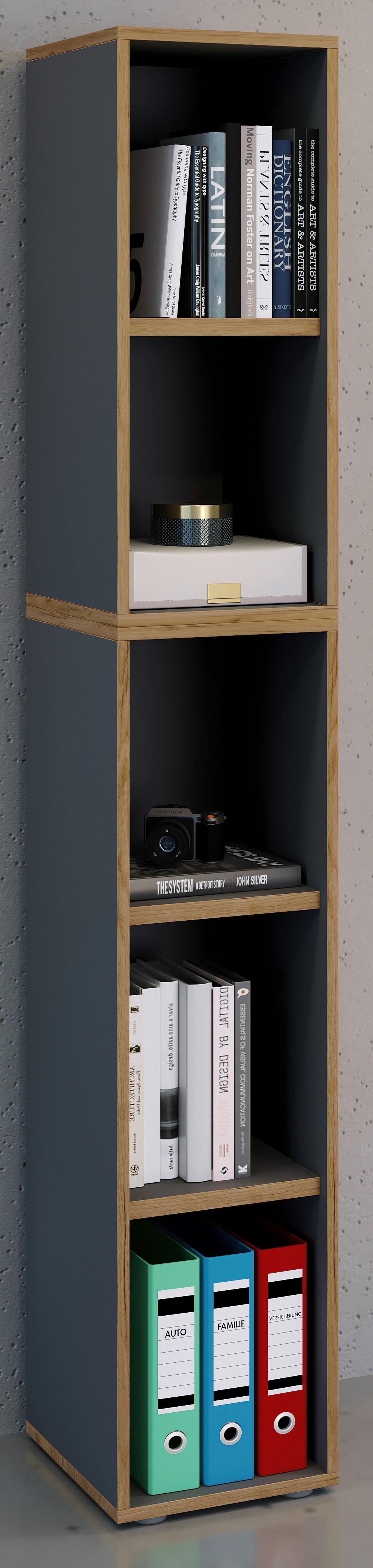 Regal Salia Anthrazit, Honigeiche B: 30 cm - Honigeiche/Anthrazit, Design, Holzwerkstoff (30/183/33cm) - MID.YOU
