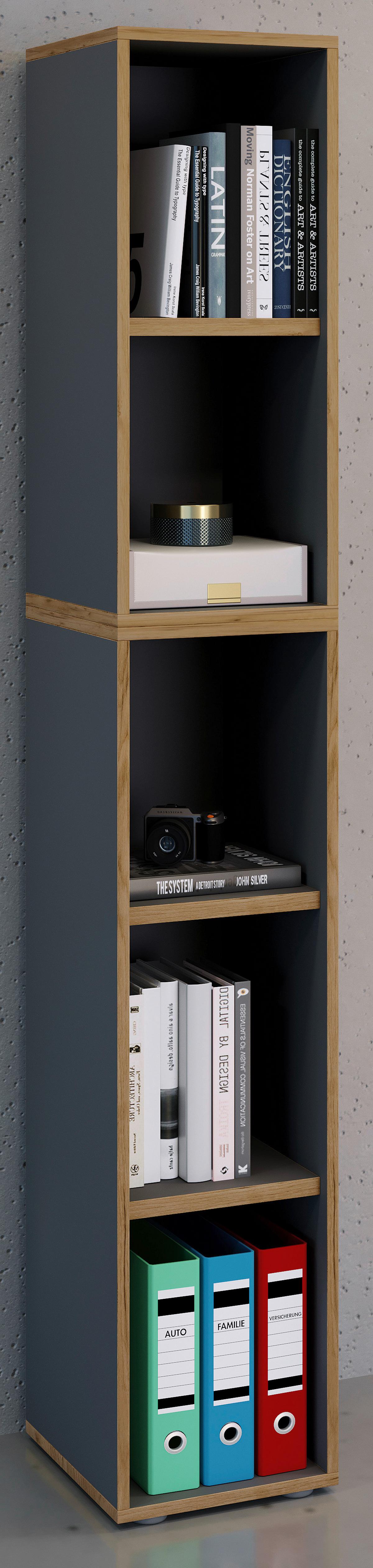 Regal Salia Anthrazit, Honigeiche B: 30 cm - Honigeiche/Anthrazit, Design, Holzwerkstoff (30/183/33cm) - MID.YOU