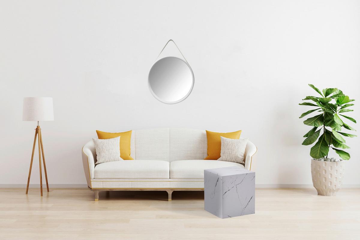 Beistelltisch Cuboid 225 Weiß B: 40 Cm - Weiß, Design, Holzwerkstoff (40/40/45,5cm) - Kayoom