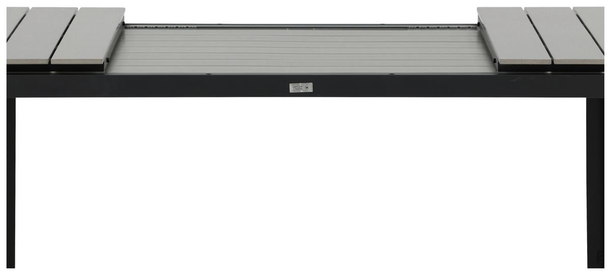 Gartentisch Levels Aluminium L 160 cm - Schwarz/Grau, KONVENTIONELL, Metall (160/100/75cm) - Gardenson