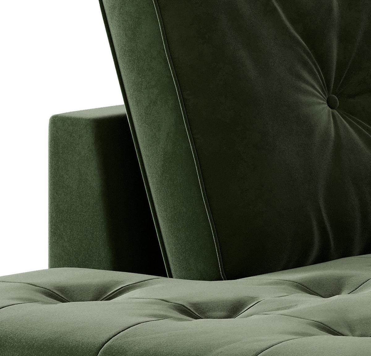 Ecksofa Scott - Edelstahlfarben/Olivgrün, Design, Textil (259/205cm) - Livetastic