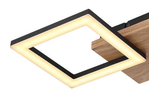 LED-Deckenleuchte 67280-18 - Dunkelbraun/Opal, Design, Holz/Kunststoff (46/22,5/7cm) - Globo