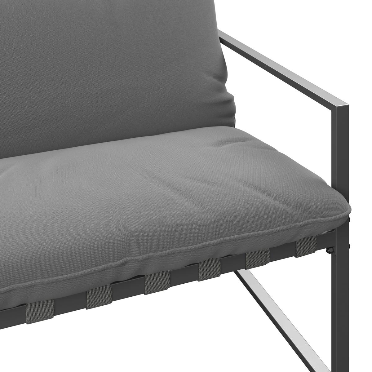 Loungegarnitur Göteborg *ph* - Dunkelgrau/Schwarz, MODERN, Glas/Textil (114/67/70cm) - Beldano