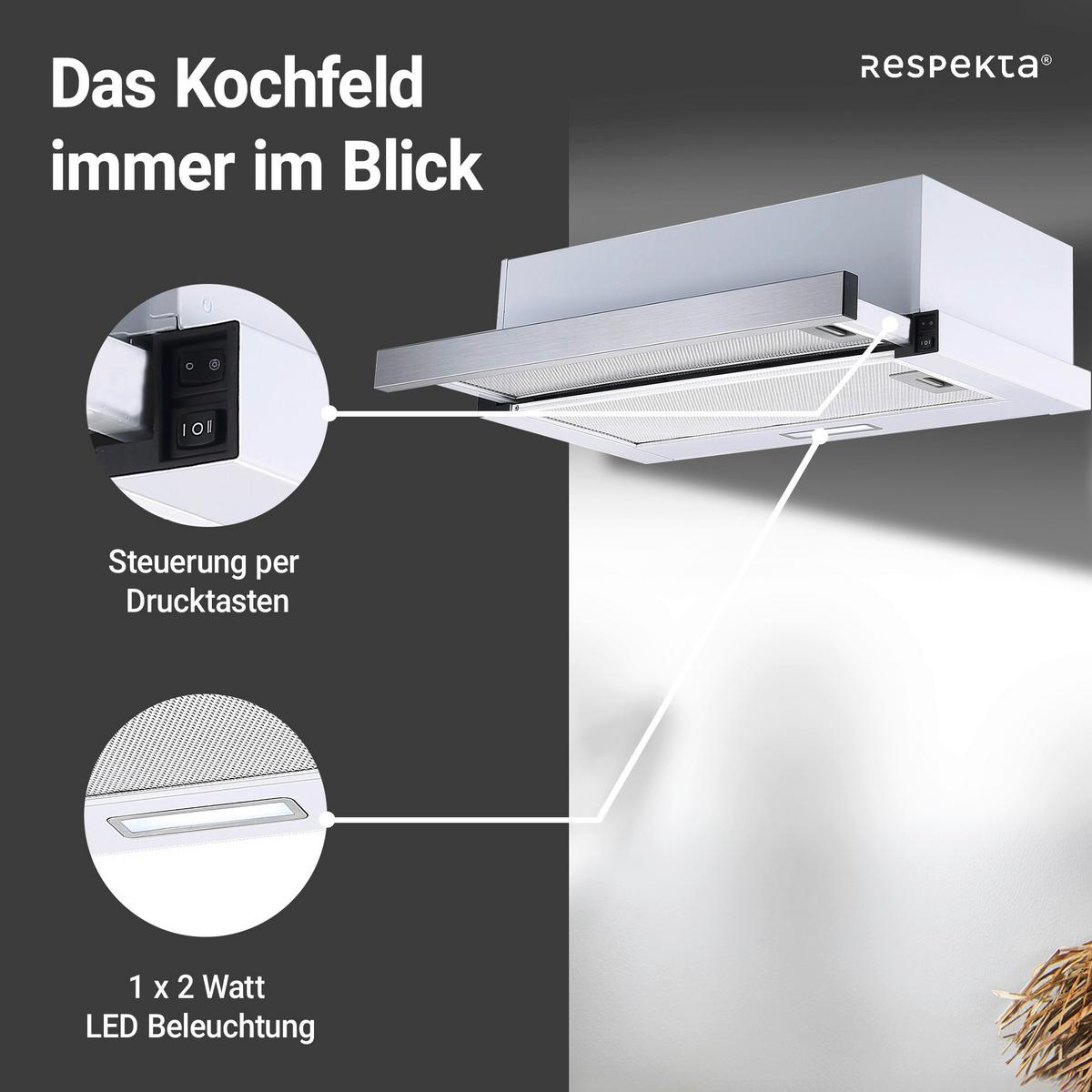 Dunstabzugshaube Tessa Edelstahlfarben B: 60 Cm, Led - Edelstahlfarben, Trend, Metall (60/19,3/43cm) - Respekta