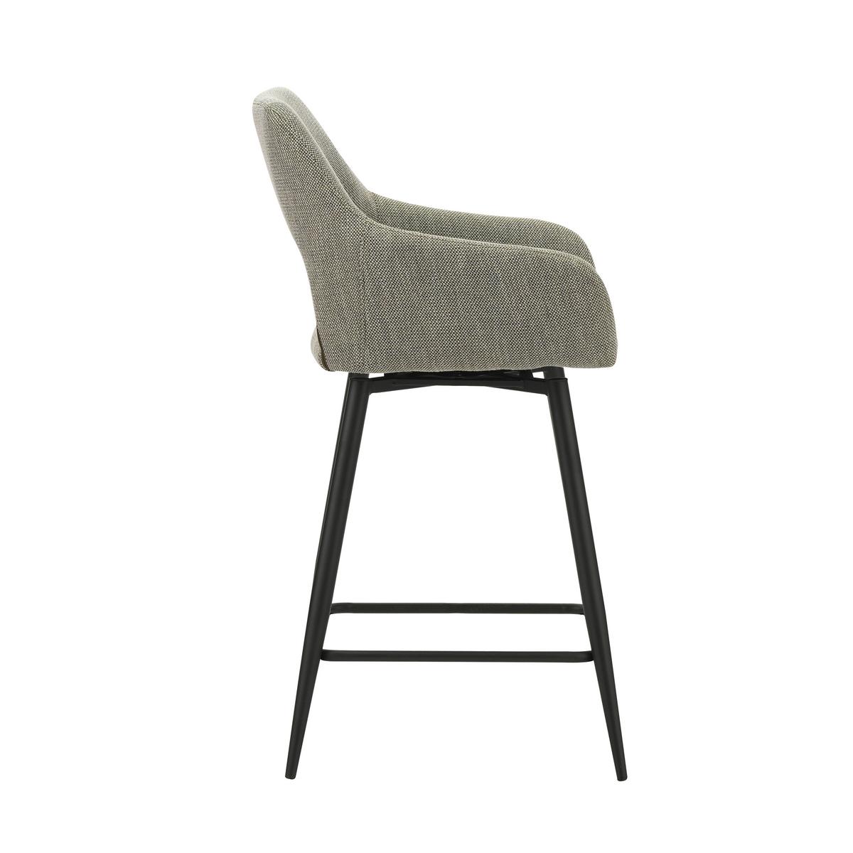 Barhocker-set Amiens Grün, B: 51,5 Cm - Schwarz/Grün, MODERN, Textil/Metall (51,5/97/54cm) - MID.YOU