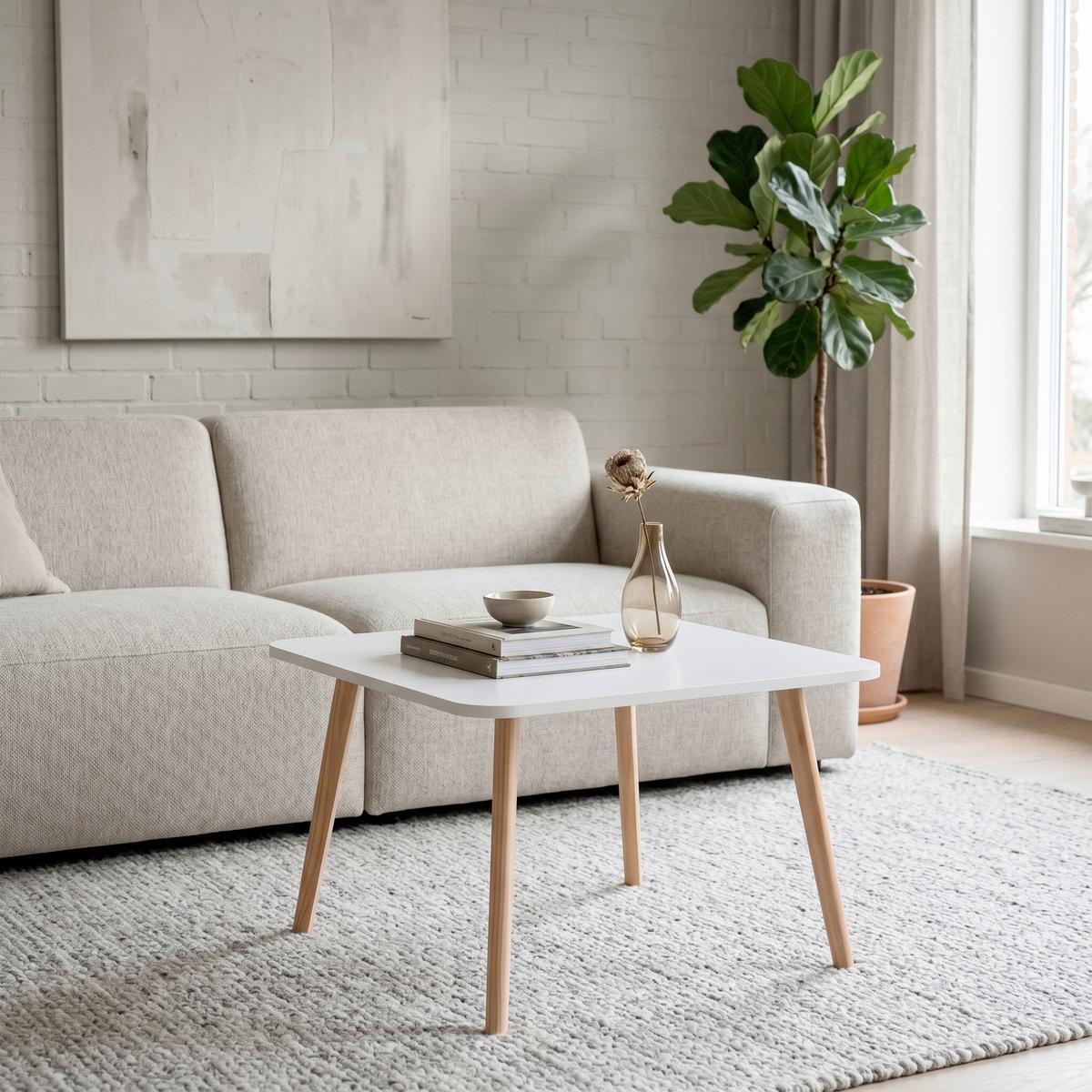 KONFERENČNÝ STOLÍK ANOUK *CENOVÝ TRHÁK* - biela/farba borovice, Modern, drevo/kompozitné drevo (60/60/40cm) - Based