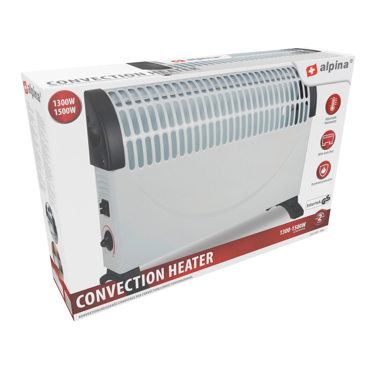 Heizlüfter Convection Heater 1500w - Weiß, Basics, Kunststoff/Metall (49.5/18.2/33cm)