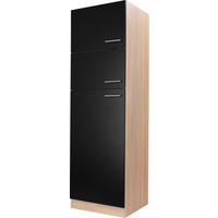Geräteumbauschrank Merle Schwarz, Eiche Dekor B: 60 cm - Eichefarben/Schwarz, Basics, Holzwerkstoff (60/200/60cm) - Respekta