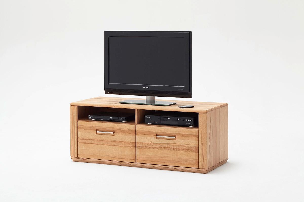 Wohnkombination teilmassiv 4--Teilig. Sena Buchefarben - Buchefarben/Kernbuche, Design, Glas/Holz (319/209/51cm) - Livetastic
