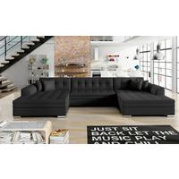 Wohnlandschaft Vento Schwarz U: 165x359x165 cm - Chromfarben/Schwarz, Design, Textil (165/359/165cm) - MID.YOU