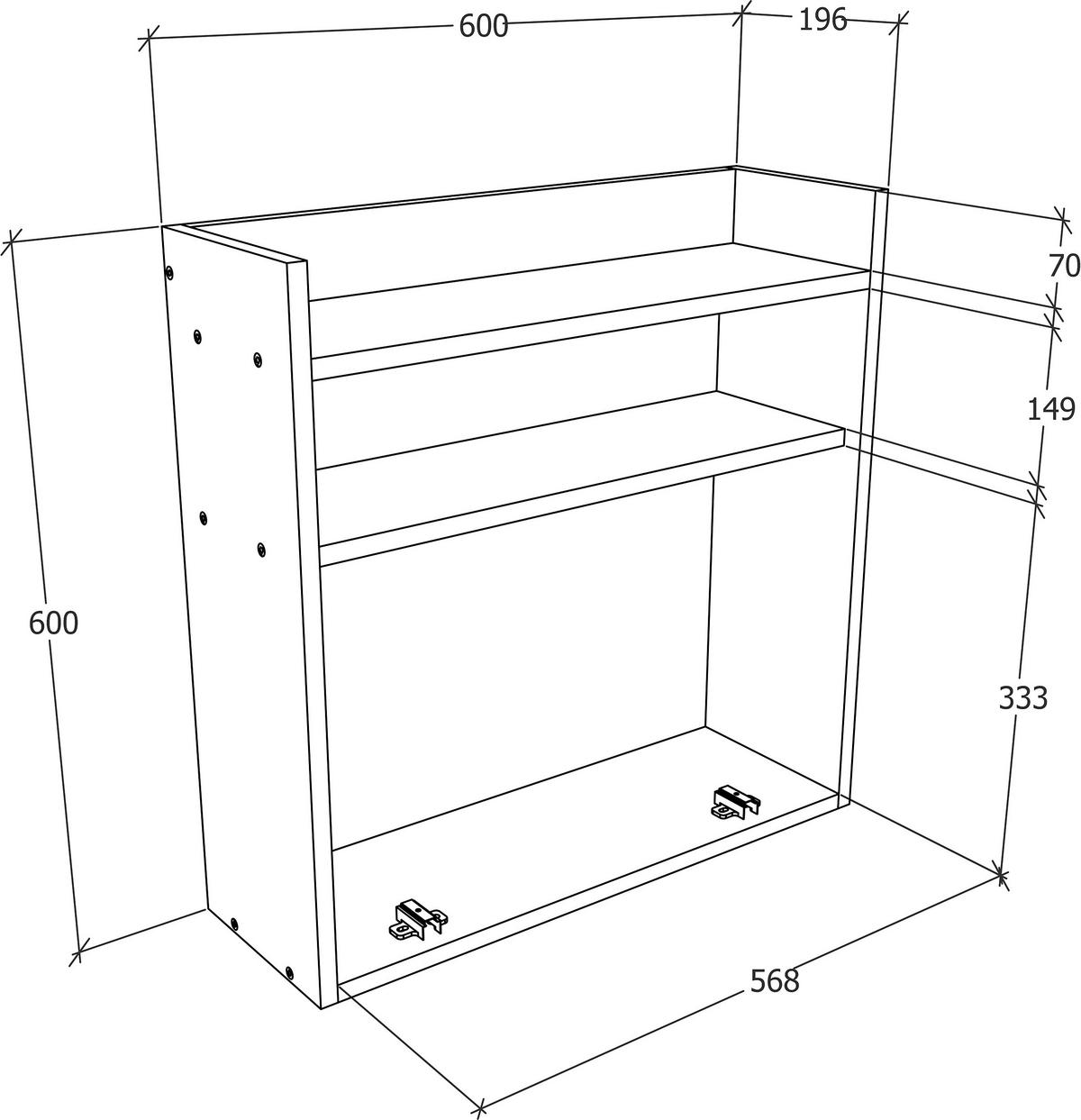 Schreibtisch Dralis Weiß B: 20 cm - Weiß, Basics, Holzwerkstoff (60/20/60cm) - MID.YOU