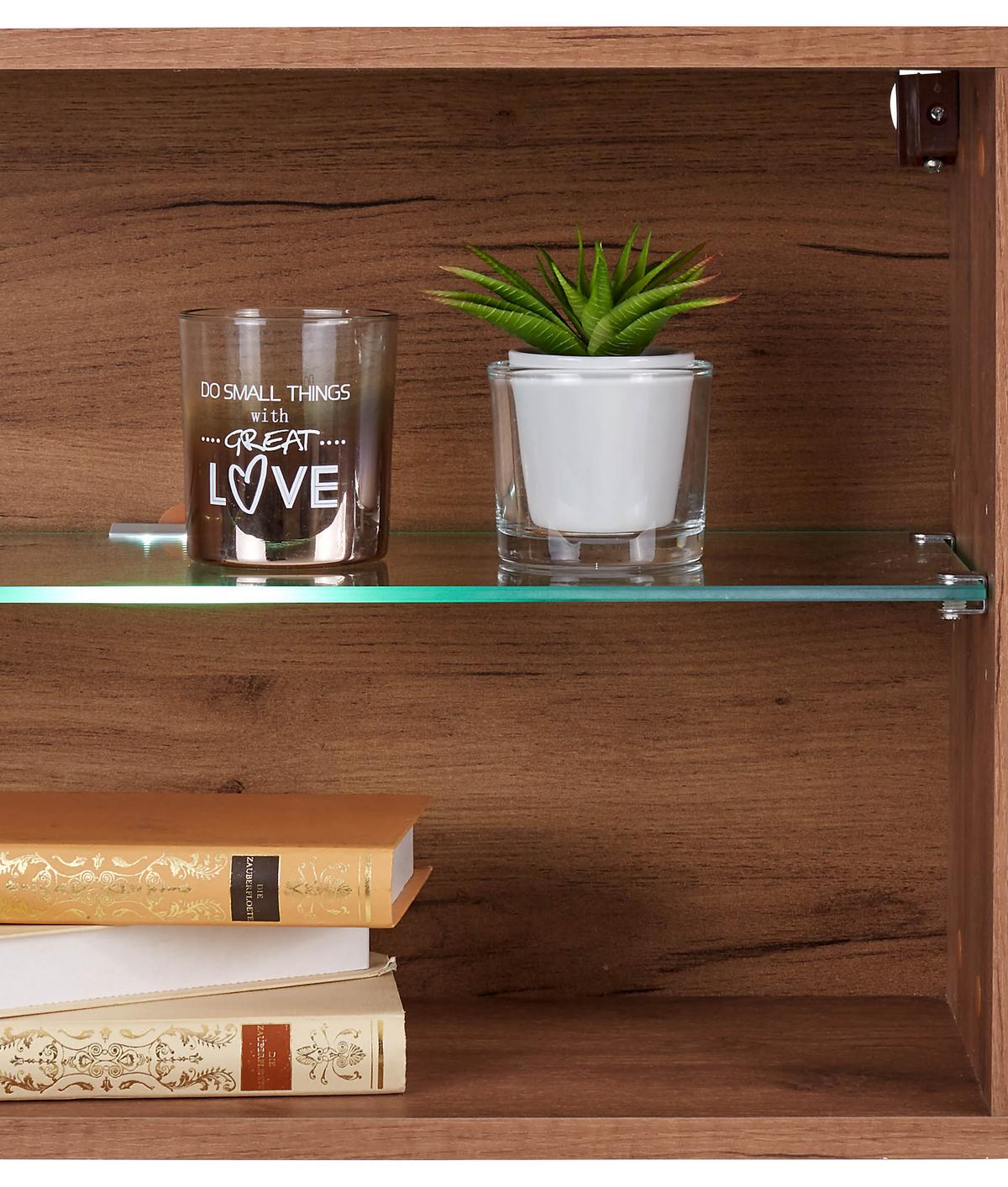 ZÁVĚSNÁ SKŘÍŇKA AVENSIS NEW - bílá/barvy dubu, Konvenční, kompozitní dřevo/sklo (112/43/25cm) - Luca Bessoni