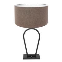 Tischleuchte Stang - Schwarz/Braun, Trend, Textil/Metall (40/71/24cm)