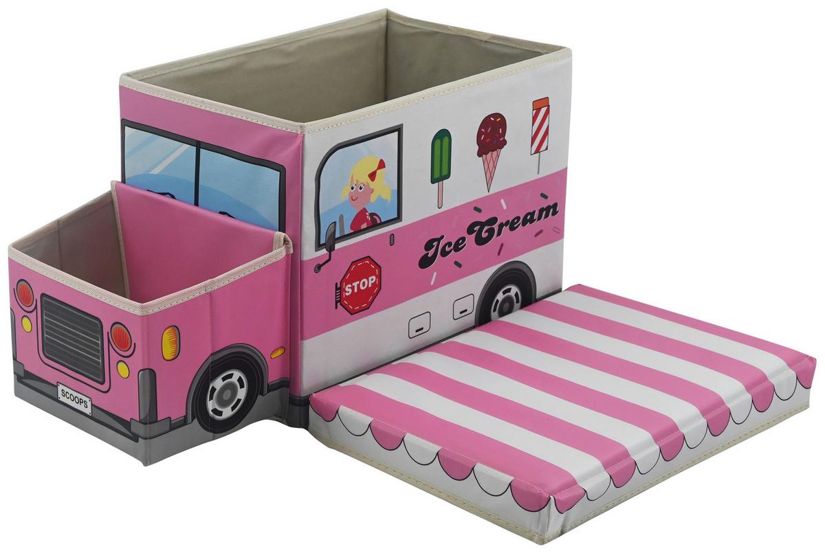 Aufbewahrungsbox Maria - Pink, KONVENTIONELL, Karton/Textil (55/25/32cm) - BUNINO