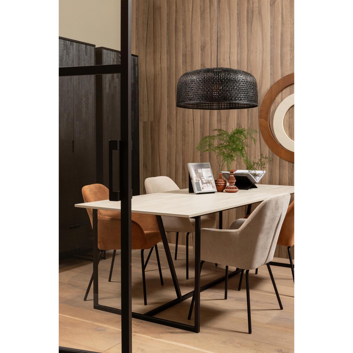 Esstisch Silas Schwarz/Hellgrau L: 220cm - Hellgrau/Schwarz, MODERN, Holz/Metall (220/90/75cm) - Livetastic