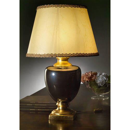 Tischleuchte 229/G - Hellbraun/Goldfarben, KONVENTIONELL, Keramik/Textil (45/45/75cm)