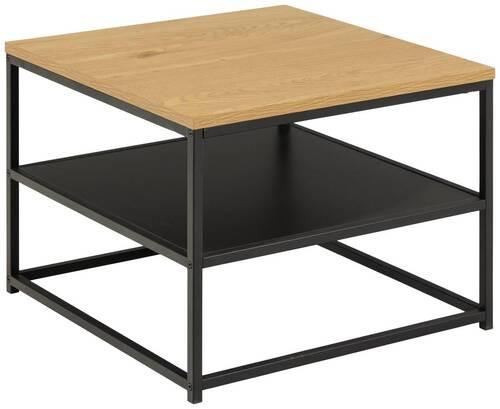 Konferenční stolek GILA - barvy dubu/černá, Trend, kov/kompozitní dřevo (55/55/42cm) - MID.YOU