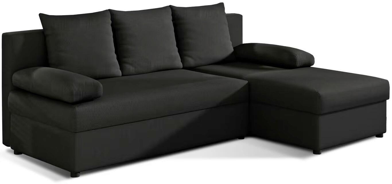 Ecksofa Gino Anthrazit S: 201x143 Cm - Anthrazit/Schwarz, Design, Textil (201/143cm) - MID.YOU