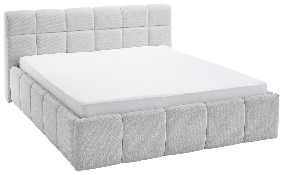 Čalúnená posteľ ASCONA 160x200, svetlosivá - čierna/svetlosivá, Konventionell, textil/plast (160/200cm)