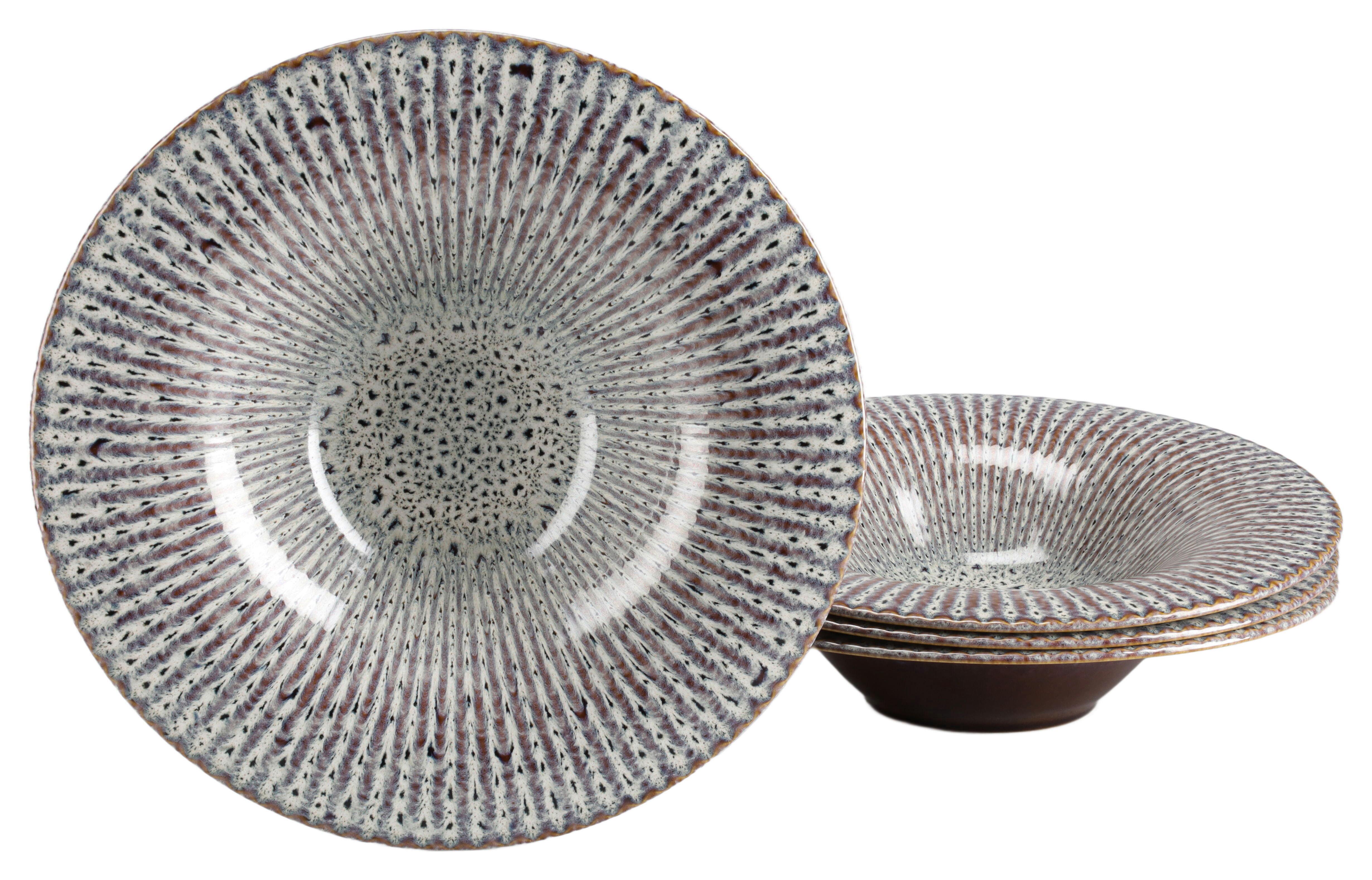 Gourmetteller Allegra Schwarz, Sandfarben Ø 30,5 cm - Sandfarben/Schwarz, Basics, Keramik (30,5/6,5cm) - Creatable