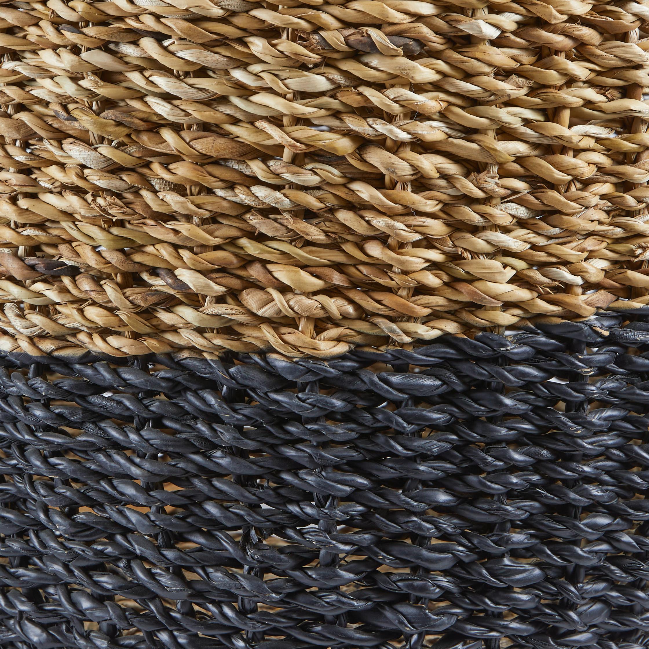 Dekorační košík Ø 35cm - černá/přírodní barvy, Natur, přírodní materiály (35/39cm)